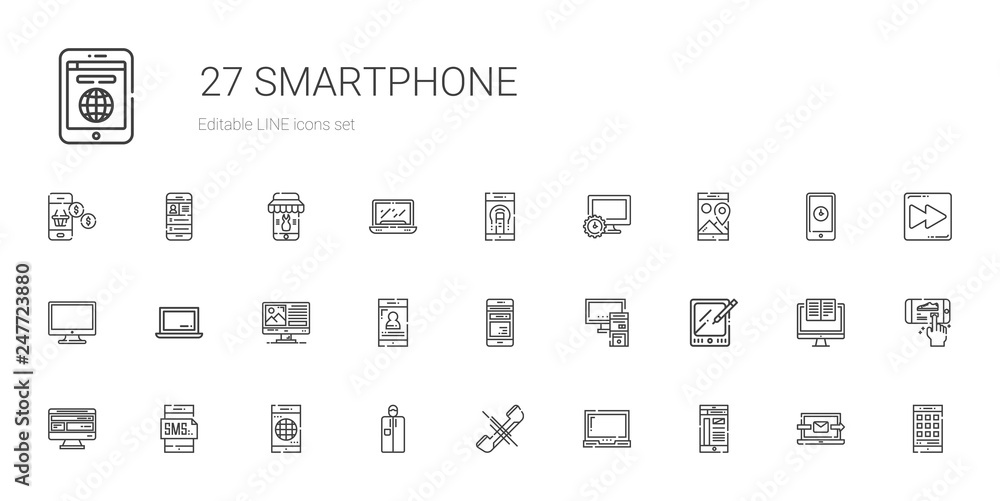 smartphone icons set smartphone icons set