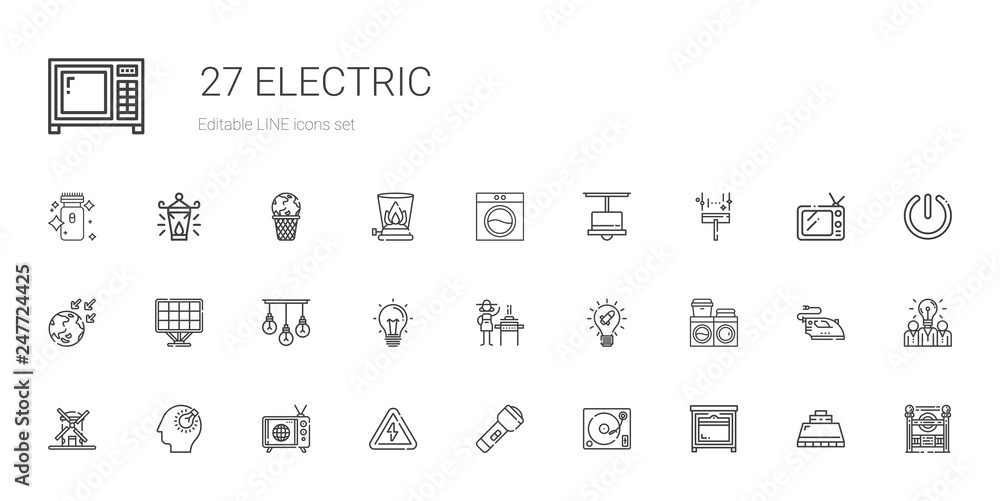 electric icons set electric icons set