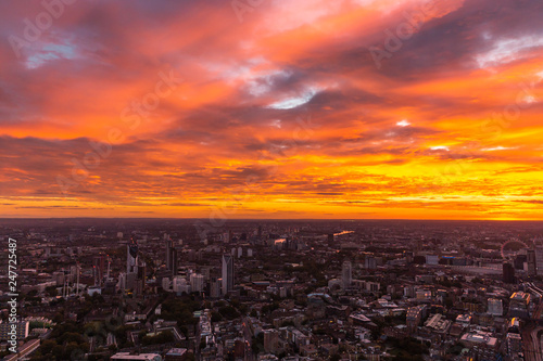 Beautiful Sunset and view of London Cityscape from the Shard Building  © Judah