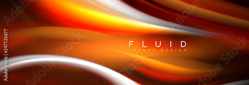 Fluid colors mixing glowing neon wave background, holographic texture