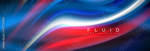 Fluid colors mixing glowing neon wave background, holographic texture