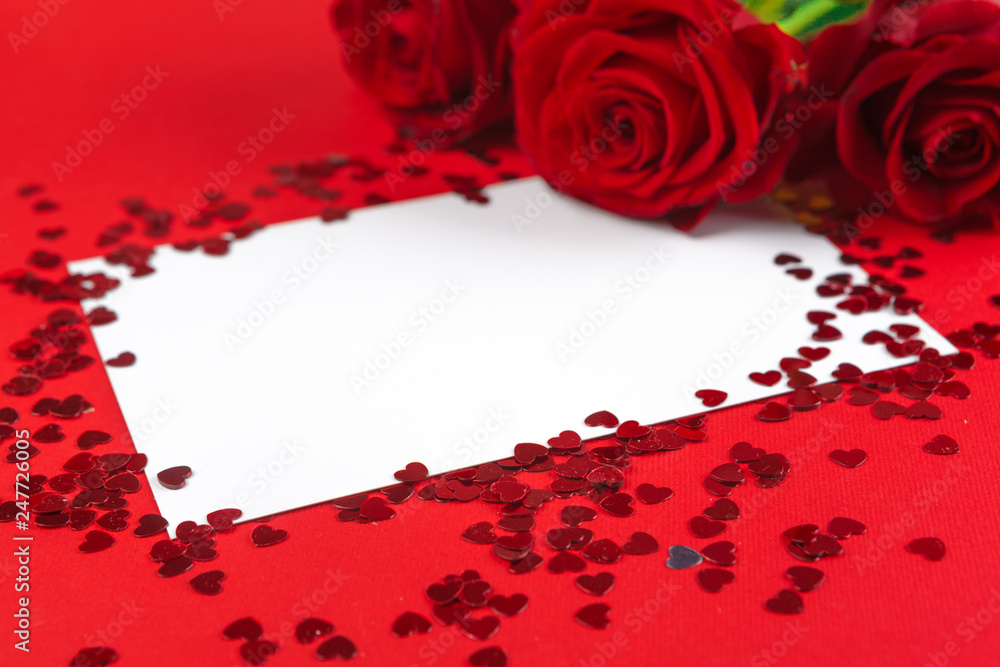 red rose and blank gift card for text red rose and blank gift card for text