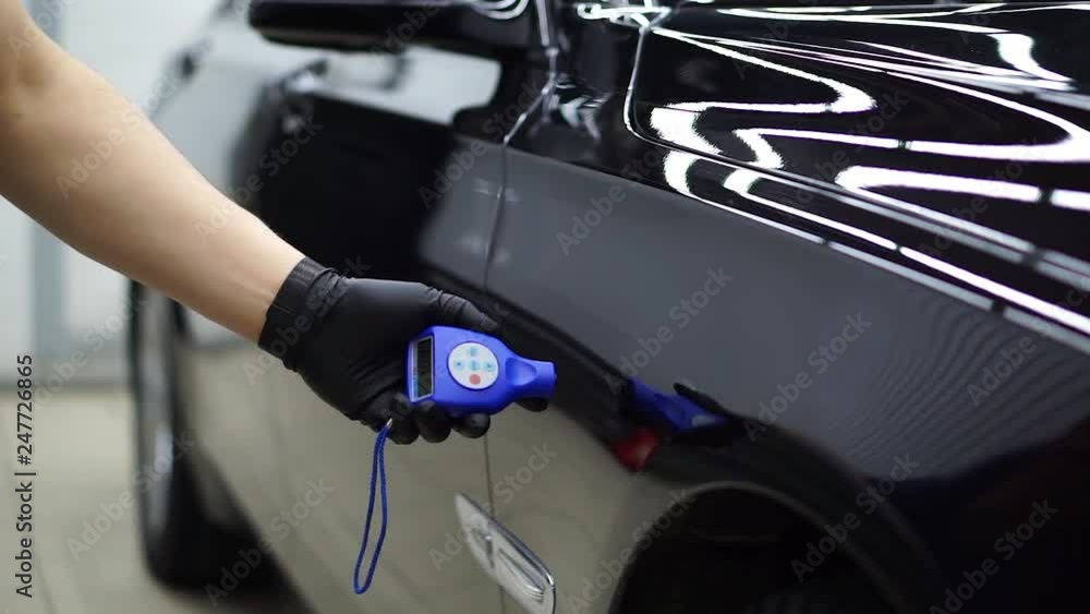 Polishing the car in service. Close up. Detailing Polishing the car in service. Close up. Detailing