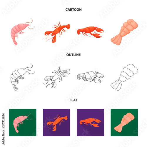 Isolated object of appetizer and ocean symbol. Collection of appetizer and delicacy stock vector illustration.