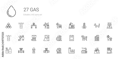 gas icons set
