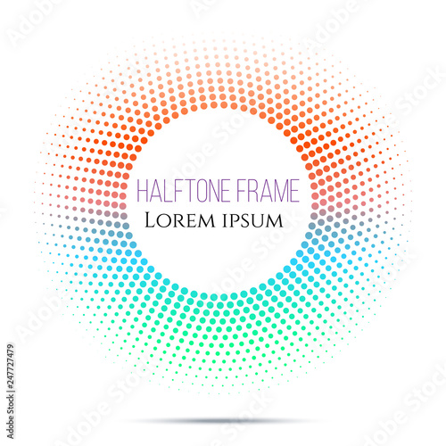 Abstract circle blue and red gradient halftone on white background. Vector illustration eps 10