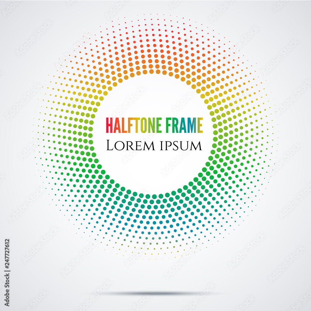 Abstract circle green and orange gradient halftone on white background. Vector illustration eps 10 Abstract circle green and orange gradient halftone on white background. Vector illustration eps 10