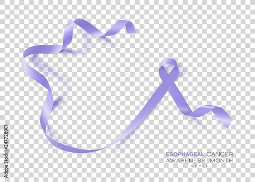 Esophageal Cancer Awareness Month. Periwinkle Color Ribbon Isolated On Transparent Background. Vector Design Template For Poster.