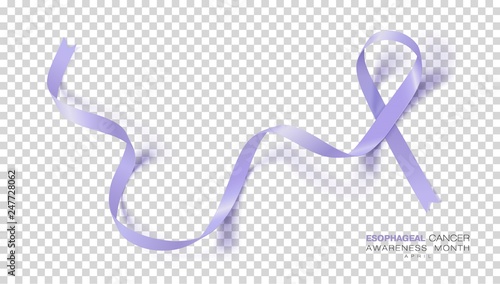 Esophageal Cancer Awareness Month. Periwinkle Color Ribbon Isolated On Transparent Background. Vector Design Template For Poster.