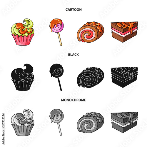 Vector illustration of confectionery and culinary logo. Set of confectionery and product stock vector illustration.