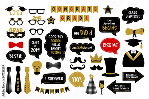 Photo booth props for graduation party photobooth
