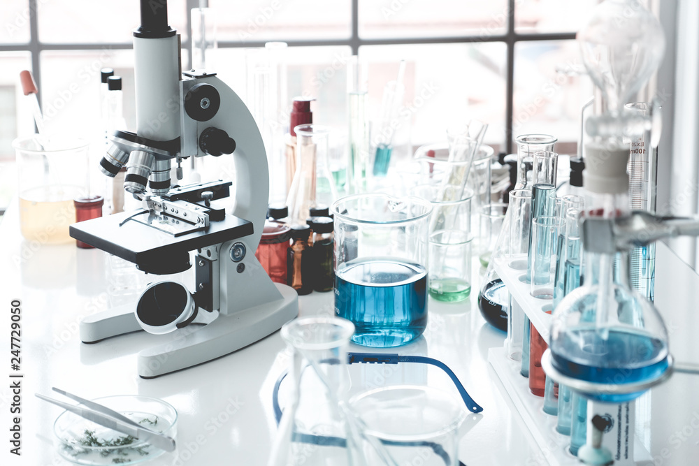 Science Instruments in laboratory room. Science Research Concept. Science Instruments in laboratory room. Science Research Concept.