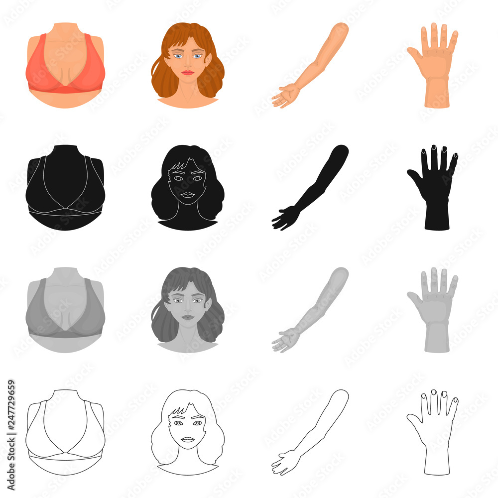 Vector illustration of body and part logo. Set of body and anatomy stock vector illustration. Vector illustration of body and part logo. Set of body and anatomy stock vector illustration.