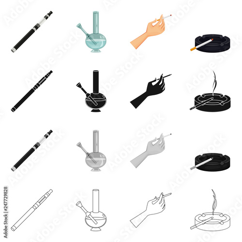Vector illustration of refuse and stop symbol. Set of refuse and habit stock symbol for web.