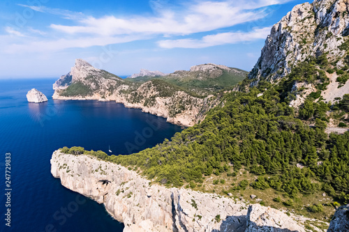 Cap de Formentor, Panorama of Mallora Island, Spain