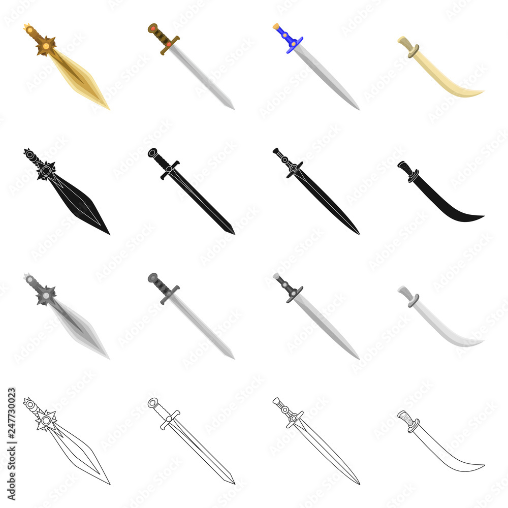 Vector illustration of game and armor icon. Set of game and blade stock vector illustration. Vector illustration of game and armor icon. Set of game and blade stock vector illustration.