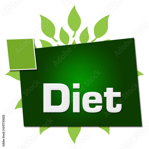 Diet Leaves Circular Squares Text 