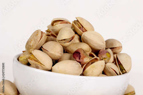 pistachios on a white background