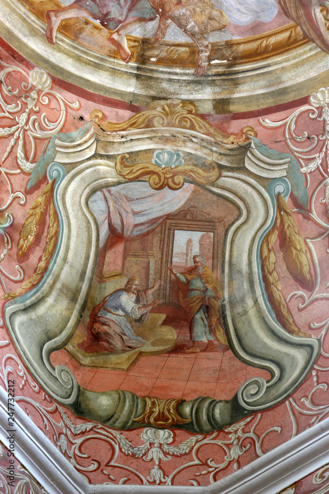 Obraz premium Fresco paintings in the old church