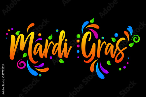 Mardi Gras vector isolated illustration on black background
