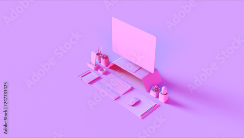 Pink Contemporary Desk Setup