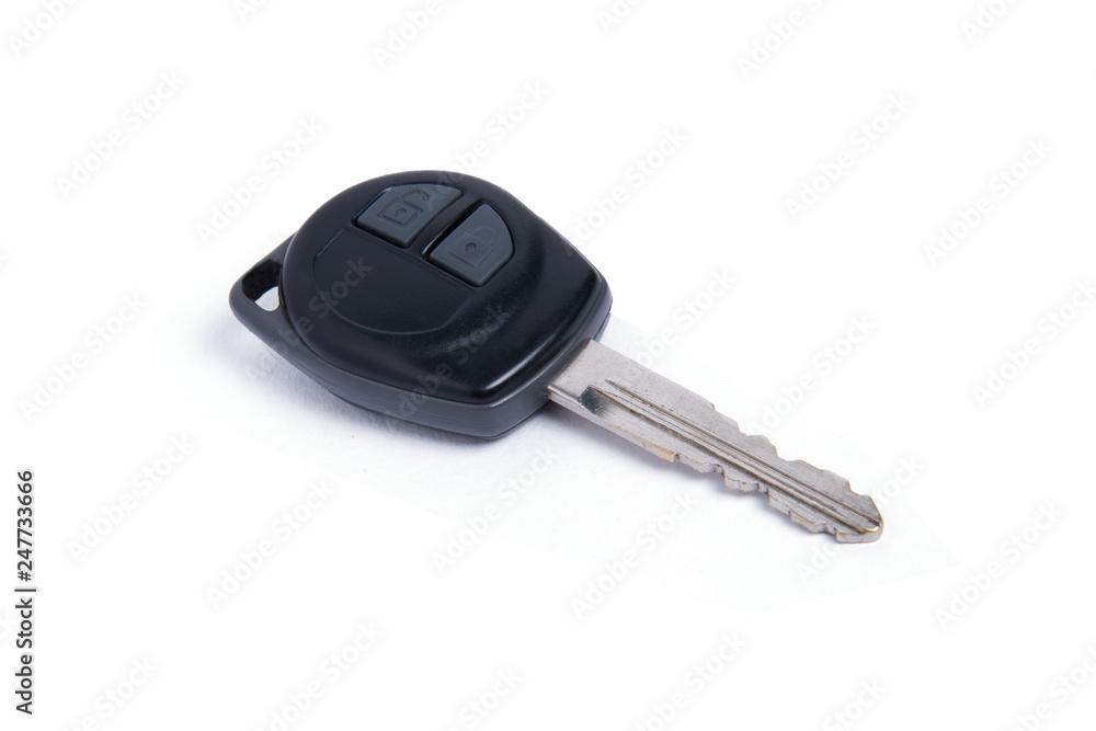 Car Key Including Remote Isolated On White Car Key Including Remote Isolated On White