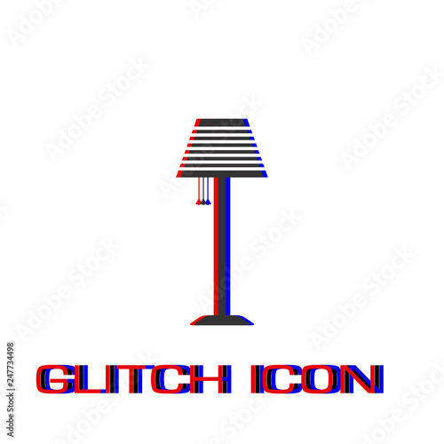 Floor lamp icon flat.