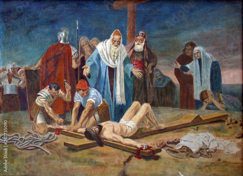11th Station of the Cross - Crucifixion: Jesus is nailed to the cross