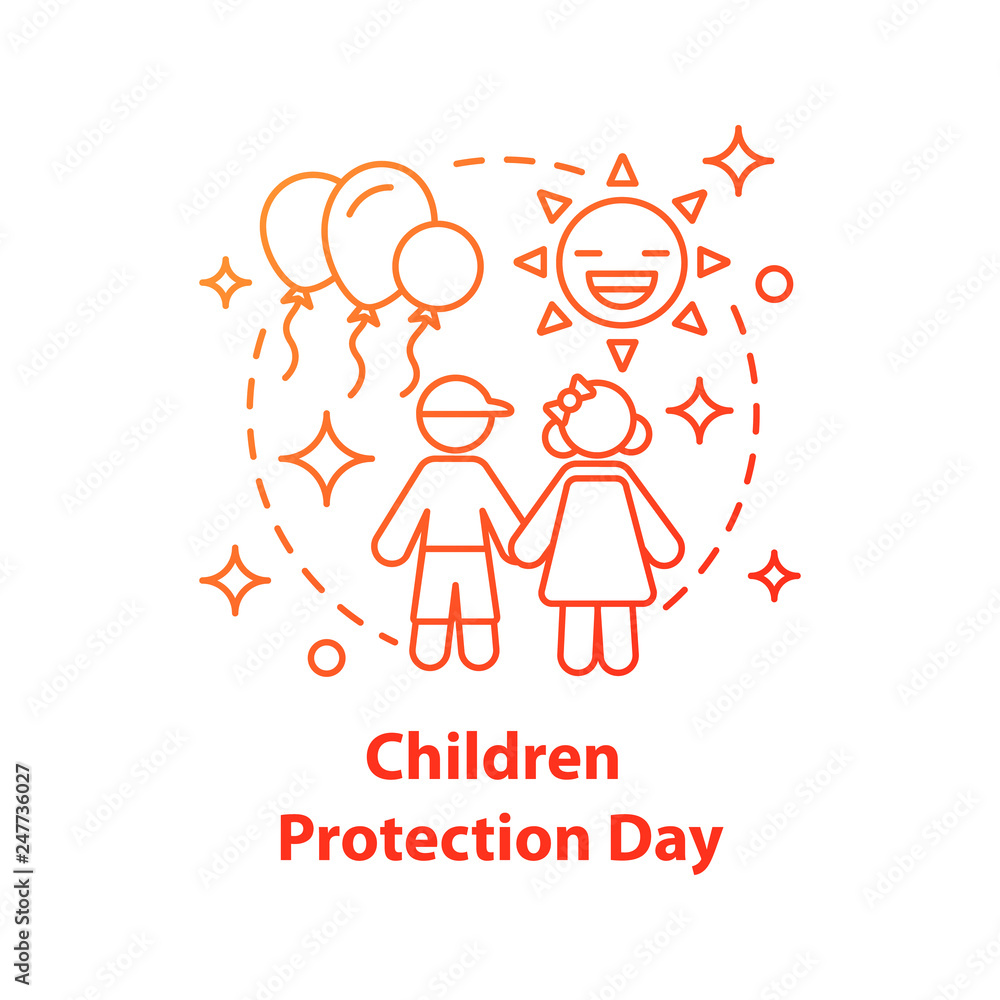 Childrenâs protection day concept icon Childrenâs protection day concept icon