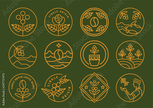 premium single origin line badge design