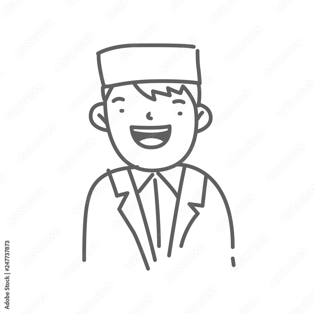 Happy smiling doctor. Doodle vector illustration Happy smiling doctor. Doodle vector illustration