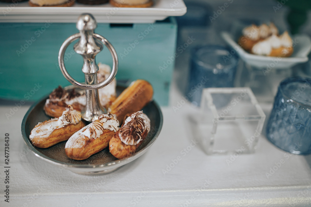 Candy bar. Table with sweets, candies, dessert Candy bar. Table with sweets, candies, dessert