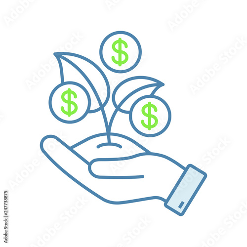 Seed money color icon