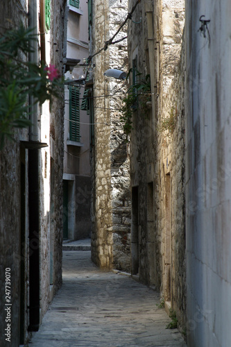 Narrow and old street in Sibenik  Croatia