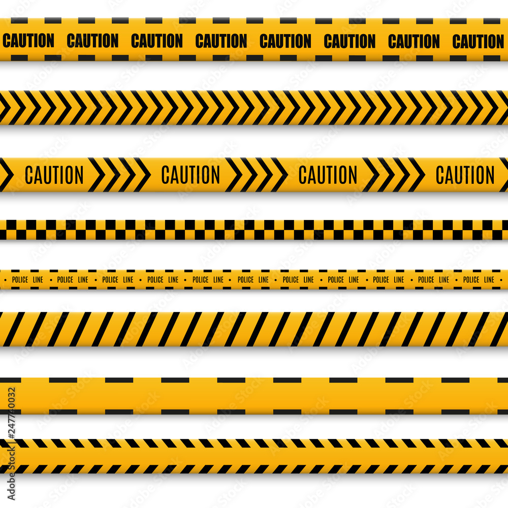 Vetor de Lines isolated. Warning tapes. Caution. Danger signs. Vector ...