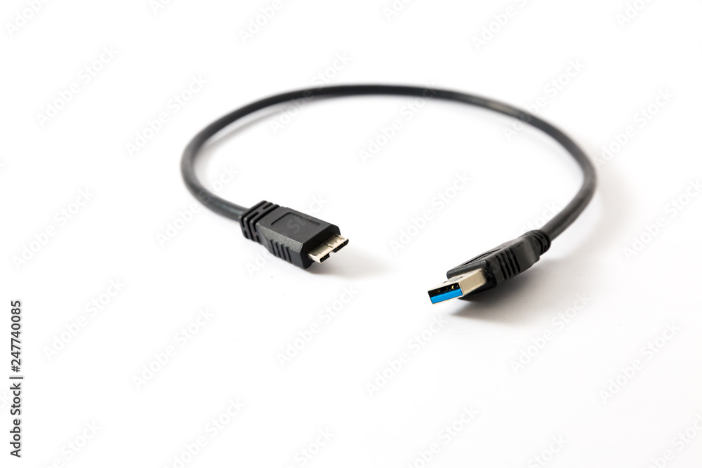 USB 3.0 Cable isolated on white background USB 3.0 Cable isolated on white background