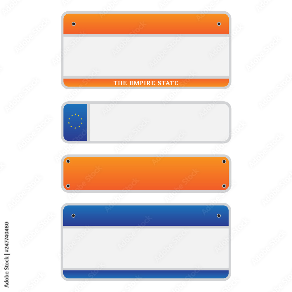 Car number plates license set illustration Car number plates license set illustration