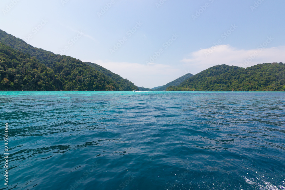 Surin Islands as a tourist destination featured in the beauty under the sea. The door to greet visitors on arrival island. Phang-nga, Thailand Surin Islands as a tourist destination featured in the beauty under the sea. The door to greet visitors on arrival island. Phang-nga, Thailand