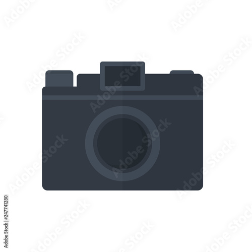 camera icon in flat style isolated vector illustration on white transparent background