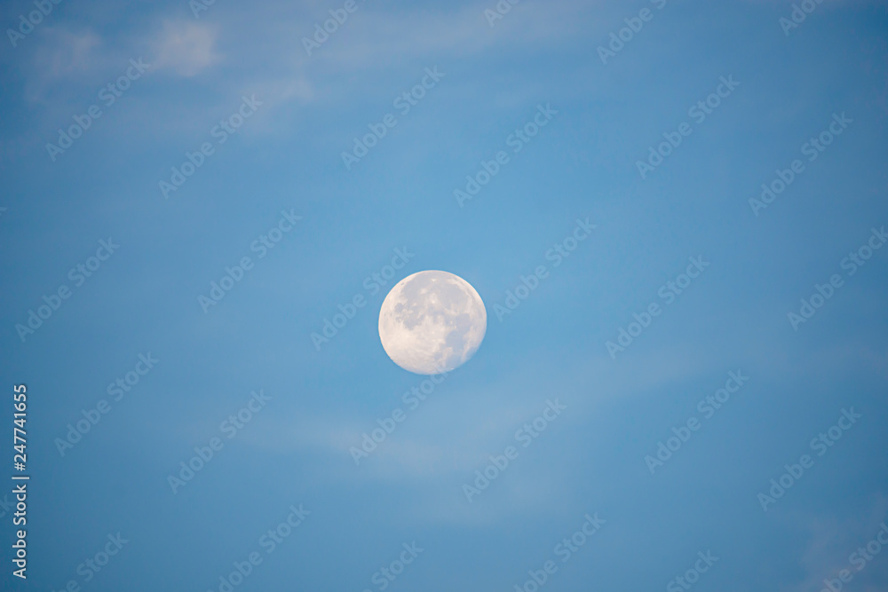 Moon in daylight On the bright sky Moon in daylight On the bright sky