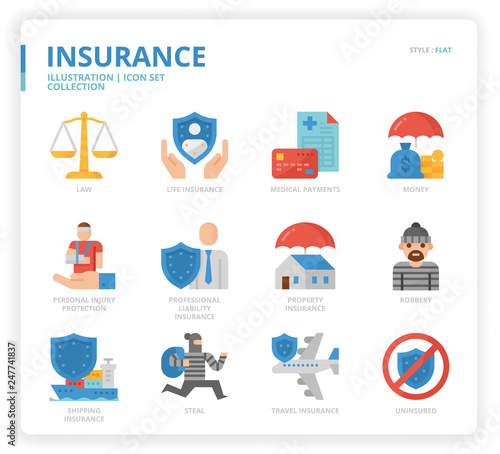 Insurance icon set