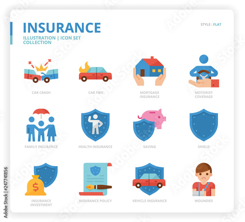 Insurance icon set