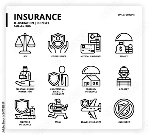 Insurance icon set