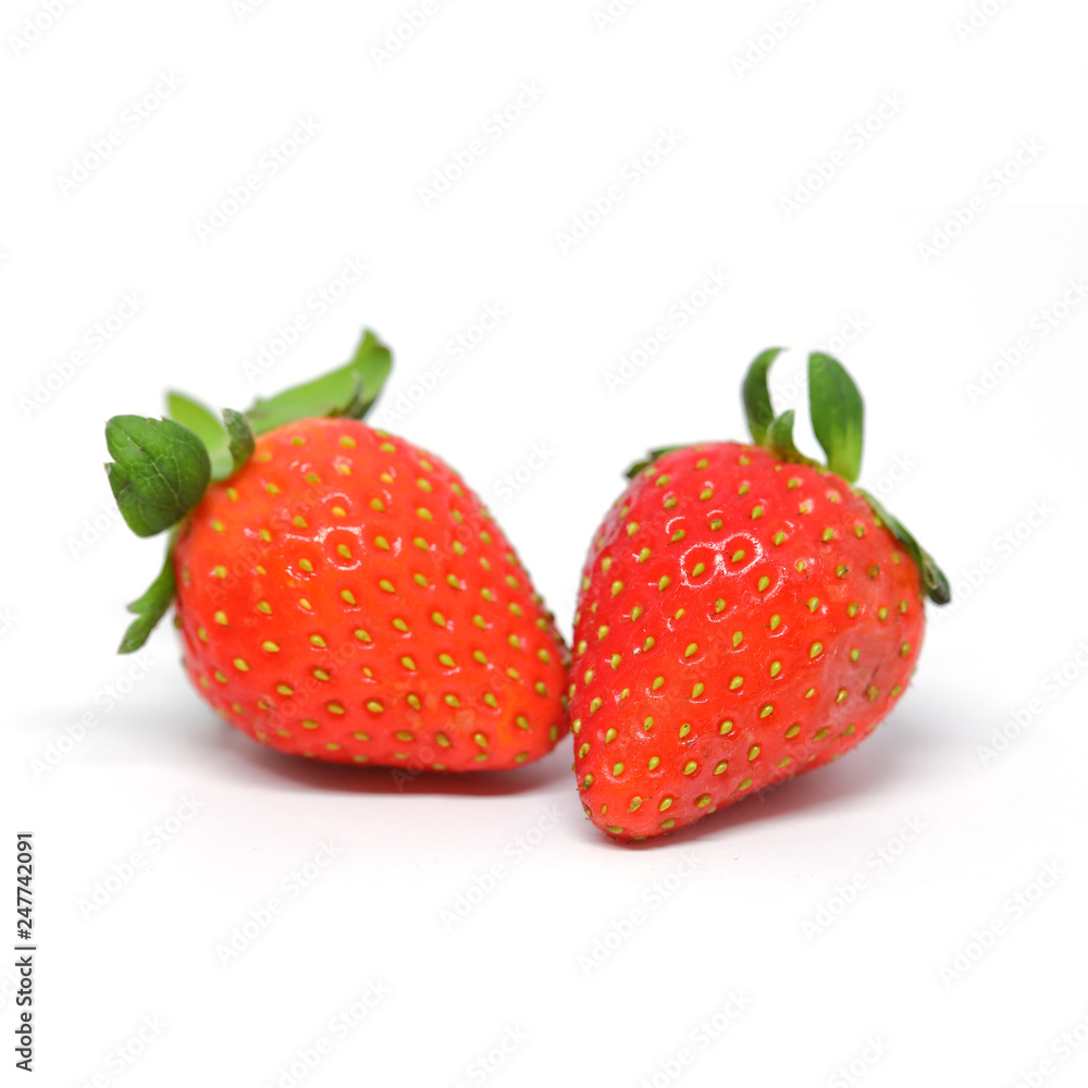 red strawberry fruit isolated on white background red strawberry fruit isolated on white background