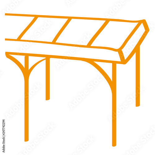 Handgezeichneter Carport in orange