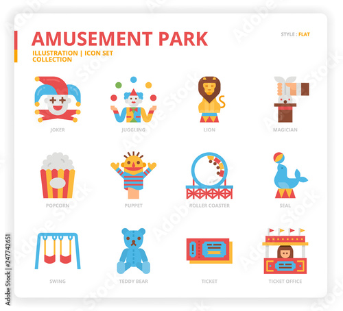 Amusement Park icon set