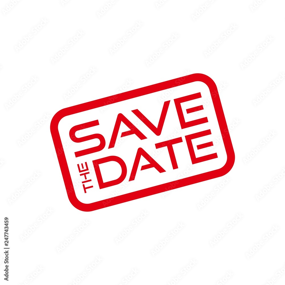 Red Save the date icon, sign, stamp or button Red Save the date icon, sign, stamp or button