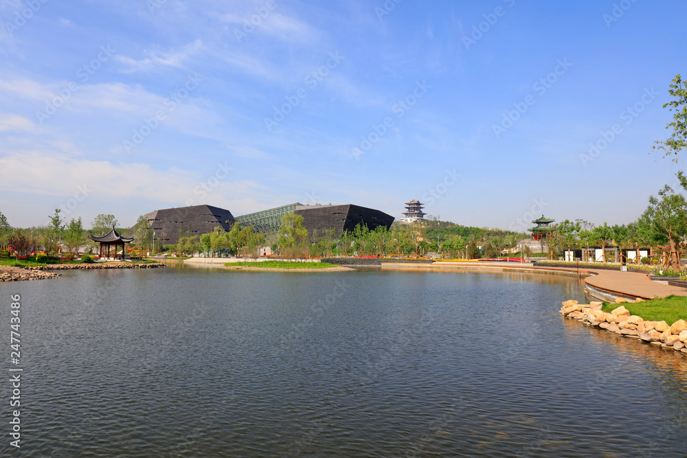 scenery of the South Lake Park in Tangshan, China