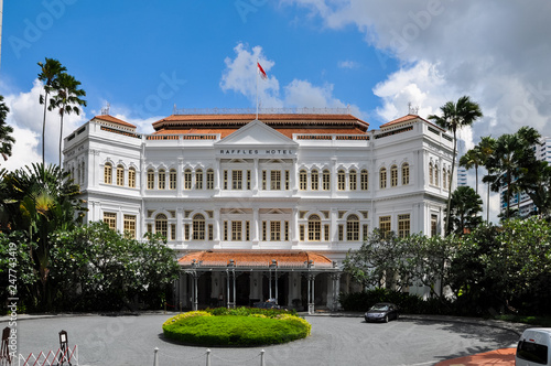 Raffles Hotel, a colonial-style luxury hotel in Singapore. photo