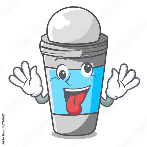 Crazy roll on deodorant isolated with cartoon